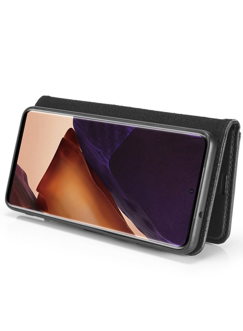 DGMING CaseMe Samsung Galaxy Note 20 Ultra 5G DG.MING Crazy Horse Texture Detachable Magnetic Leather Case - Black - Image 3