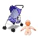 Anivia Baby Doll Collection Anivia Doll Stroller Heart Design Gifts for Toddlers and Girls Foldable Doll Stroller - Image 2