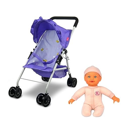 Anivia Baby Doll Collection Anivia Doll Stroller Heart Design Gifts for Toddlers and Girls Foldable Doll Stroller - Image 1