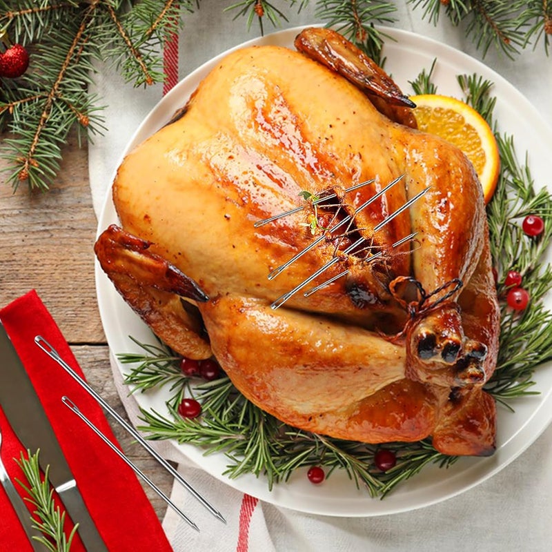 Ofargo Meat Trussing Needles, Roasting Trussing Needles for Lacing Roast Turkey, Chicken, Pork Skin, Whole Hog, Lamb, and Rotisserie Pig; Two of Each Size 4.9/5.7/7inch, 6pcs in All - Image 5