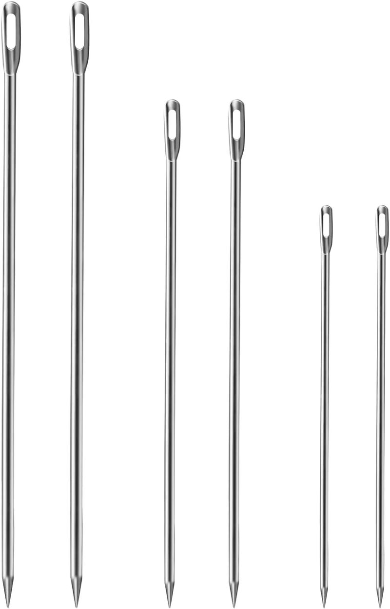 Ofargo Meat Trussing Needles, Roasting Trussing Needles for Lacing Roast Turkey, Chicken, Pork Skin, Whole Hog, Lamb, and Rotisserie Pig; Two of Each Size 4.9/5.7/7inch, 6pcs in All - Image 1