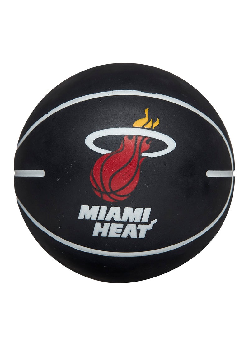 Wilson NBA Mini Dribbler Basketball - Miami Heat - Super Mini - Black - Image 1