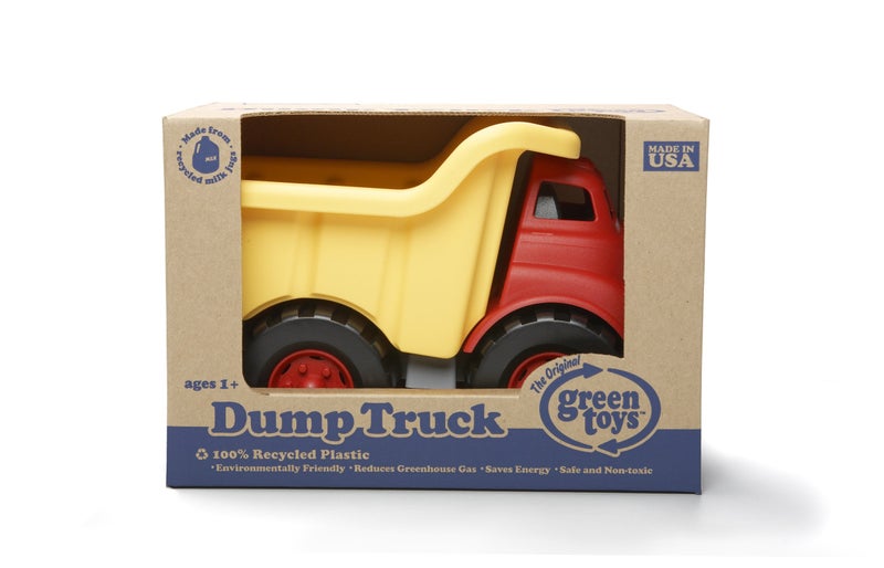 Green Toys Dump Truck in Yellow and Red - BPA Free, Phthalates Free Toys for Gross/Fine Motor Skill Development. Pretend Play , Red/Yellow - Image 3