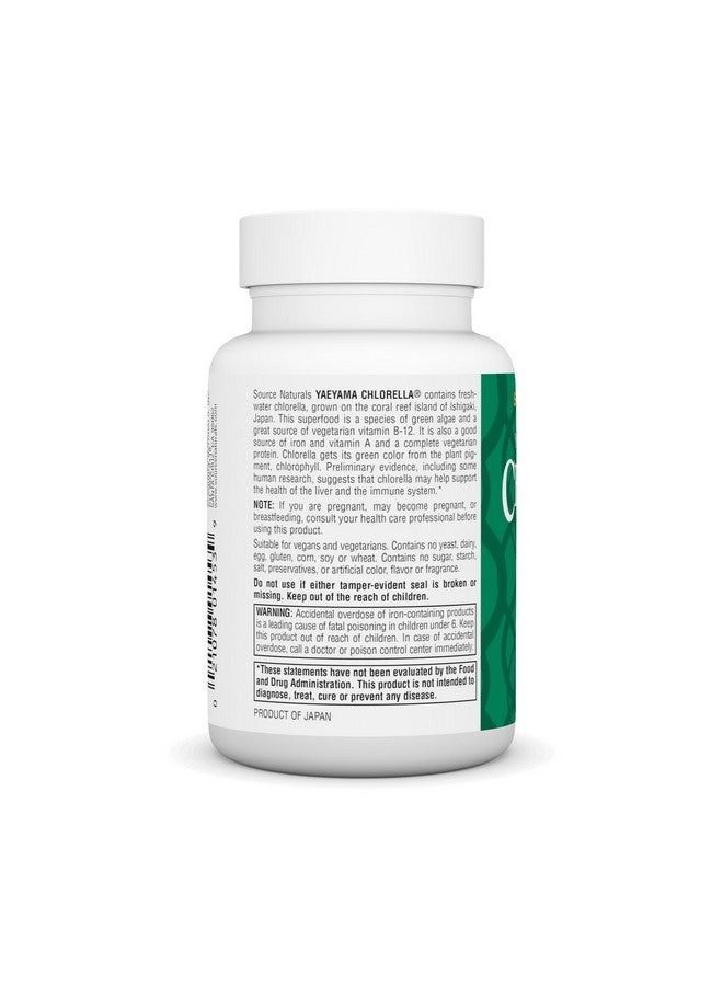 Source Naturals سورس ناتشورالز ياياما كلوريلا 200 ملغ سوبر فود أخضر، نباتي ب12-300 قرص - Image 2