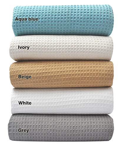 Tex Trend 100% Cotton Blankets – Soft and Breathable Twin XL White Waffle Blanket – All Season Comfort – Suitable for Bed Layering, Sofa, Couch and Chair (60”x90”) - Image 1