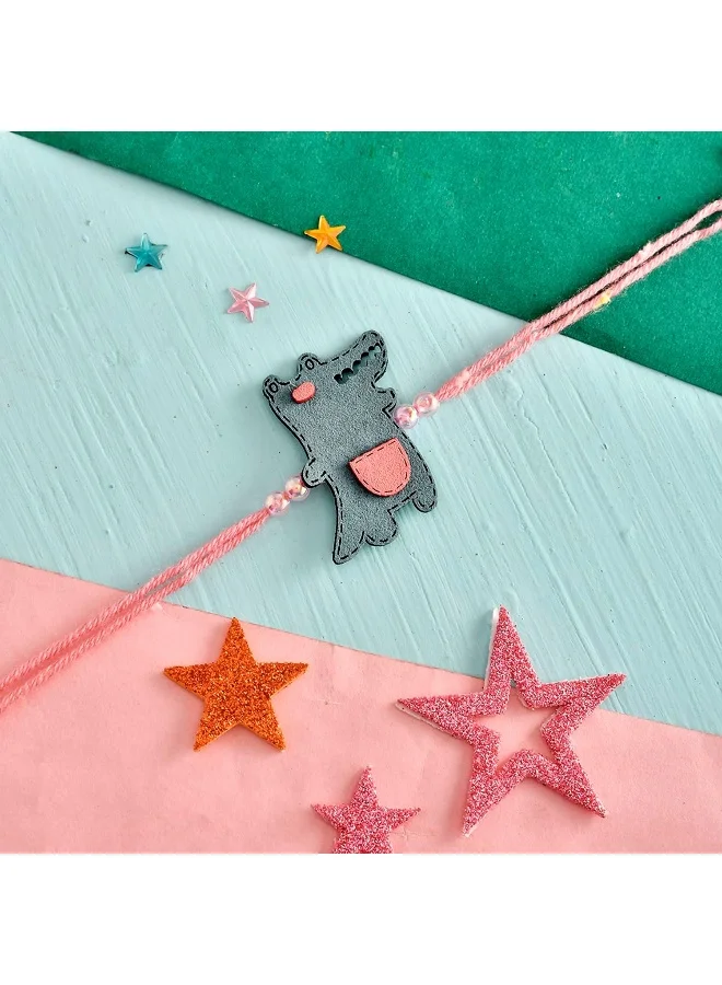VOYLLA Playful Crocodile Colourful Kids Thread Rakhi