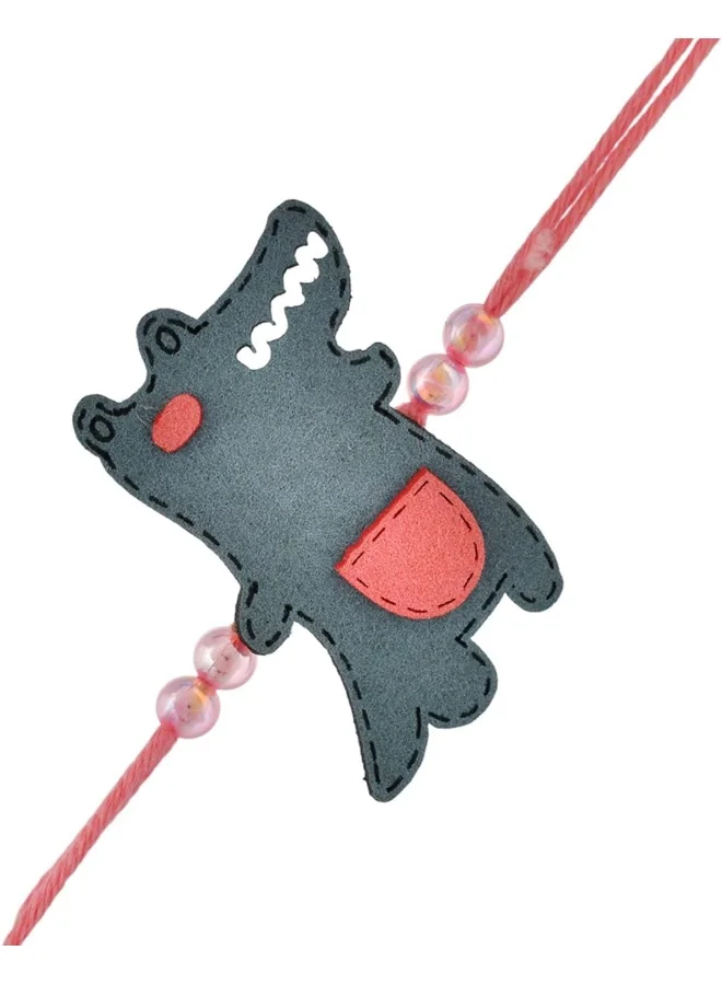 VOYLLA Playful Crocodile Colourful Kids Thread Rakhi