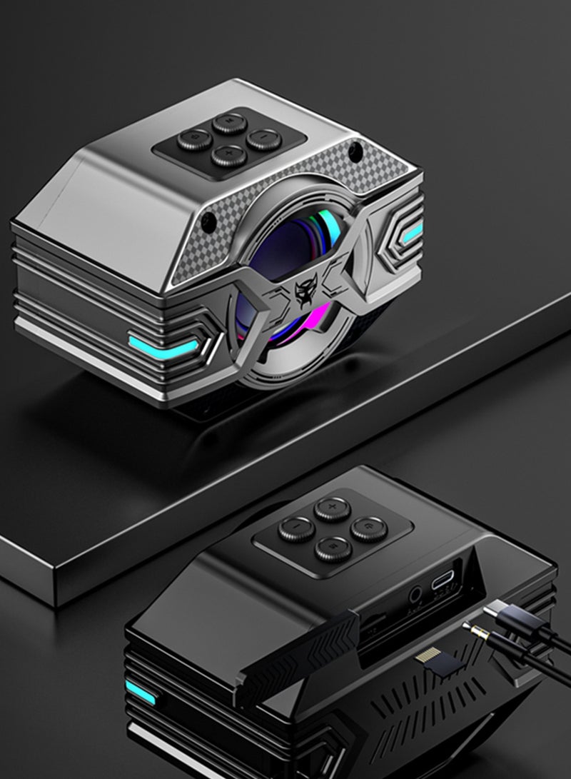 TRANSFORMERS TF-Y03 Mech Bluetooth Speaker: Powerful 5W Sound, Waterproof IPX4, Bluetooth 5.4 Connectivity, TWS Stereo Pairing, TF & AUX Input, 5-Hour Playtime, Hands-Free Calling for Ultimate Audio Experience - Grey - Image 3