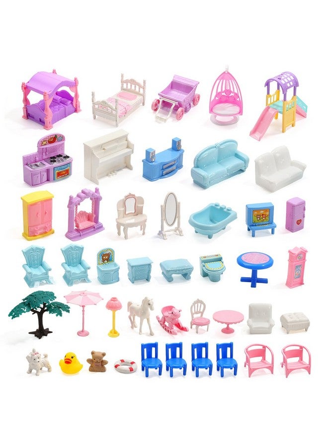 Cute Stone Huge Doll House Dollhouse with Light, Gift for Girls - Image 4