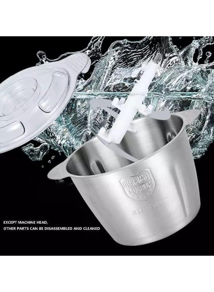 أندلوسيان كبه تركي وقطاعة خضار ولحمة 4 لتر و3  سرعات 1200  وات جودة ممتازة ، 4  ترس ,استيل كامل مقاوم للصدا تقدر تكسر الثلج بسهولة غير قابل للكسر سعة 4  لتر - صناعه تركي - Image 4