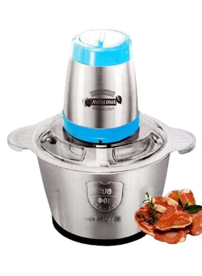 أندلوسيان كبه تركي وقطاعة خضار ولحمة 4 لتر و3  سرعات 1200  وات جودة ممتازة ، 4  ترس ,استيل كامل مقاوم للصدا تقدر تكسر الثلج بسهولة غير قابل للكسر سعة 4  لتر - صناعه تركي - Image 3