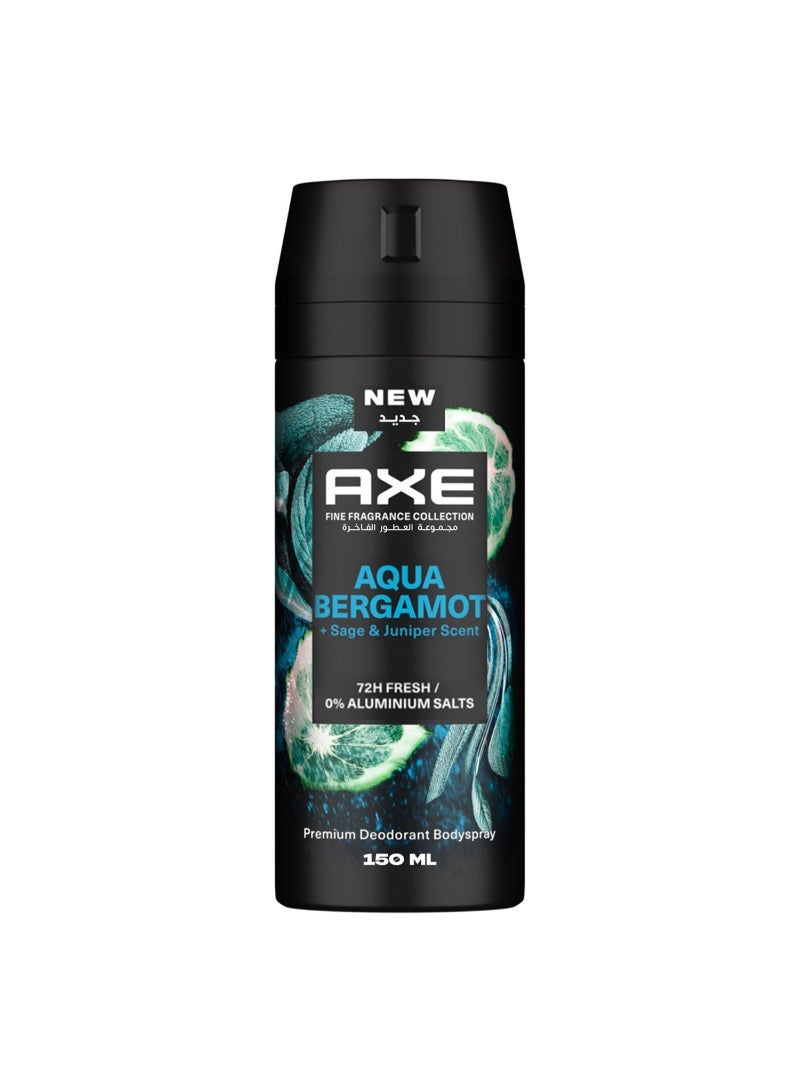 Axe Fine Fragrance Premium Deodorant Body Spray, Aqua Bergamot 150 ml