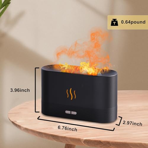 REIL RAID Aromatherapy Flame Light Quiet Mist Humidifiers Aroma Air Diffusers with Auto Shut-Off Protection Mini Flame Light Humidifier Atomization Auto Shut Off Night Light USB Humidifier - Image 5