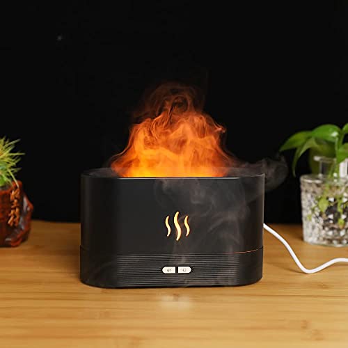 REIL RAID Aromatherapy Flame Light Quiet Mist Humidifiers Aroma Air Diffusers with Auto Shut-Off Protection Mini Flame Light Humidifier Atomization Auto Shut Off Night Light USB Humidifier - Image 1
