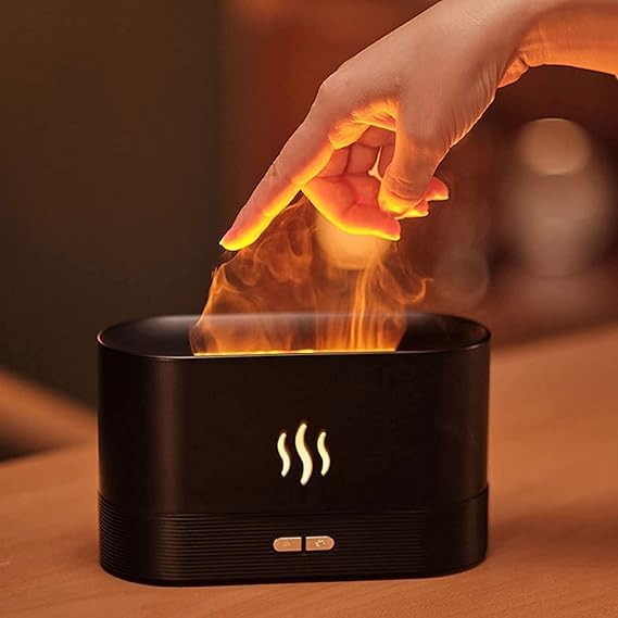 REIL RAID Aromatherapy Flame Light Quiet Mist Humidifiers Aroma Air Diffusers with Auto Shut-Off Protection Mini Flame Light Humidifier Atomization Auto Shut Off Night Light USB Humidifier - Image 3