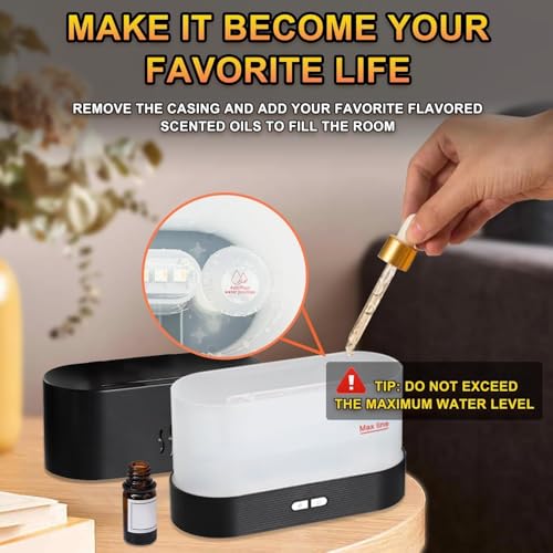 REIL RAID Aromatherapy Flame Light Quiet Mist Humidifiers Aroma Air Diffusers with Auto Shut-Off Protection Mini Flame Light Humidifier Atomization Auto Shut Off Night Light USB Humidifier - Image 4