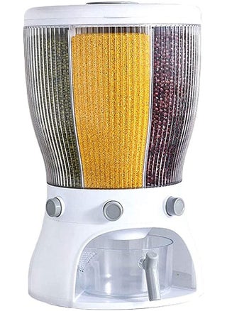 Rice Dispenser 4 Grid Grain Storage Container Rotating Cereal Storage Dispenser with Measuring Cup Dry Food Kitchen Pantry for Home Kitchen - pzsku/Z52CF754F5BF477986D30Z/45/_/1681353881/bf47b3f6-6e23-4df6-b6fd-7fbdc26ac64e