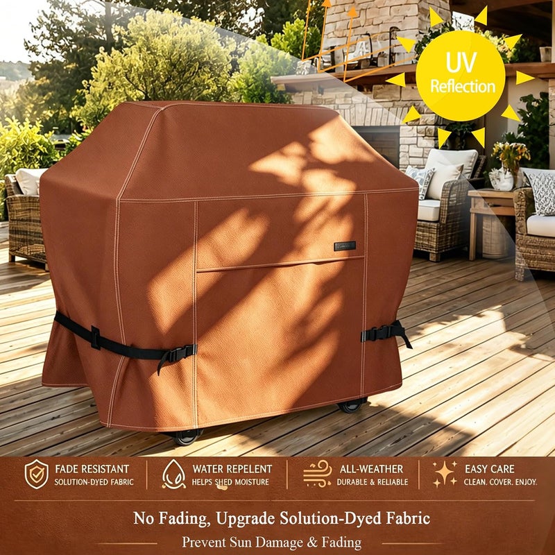 NettyPro غطاء شواية ، مقاس 44 بوصة، مقاوم للماء، عالي الجودة، مناسب لأجهزة Weber، Char-Broil، Nexgrill، بلون بني. - Image 4