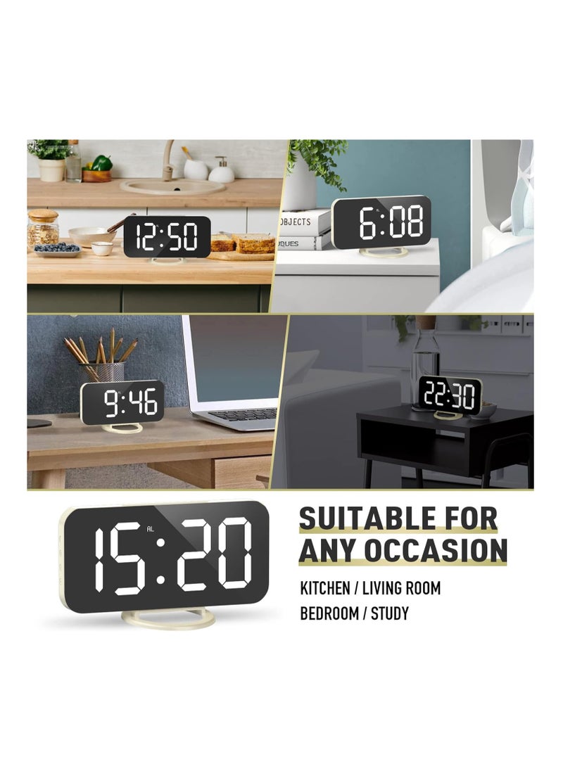 Generic - 3D Wireless Remote Digital Wall Alarm Clock, with 115 Color Variations of LED Digital, Voice Control Mode, Remote Controller, 3 Levels of Brightness to Adjust - Image 1
