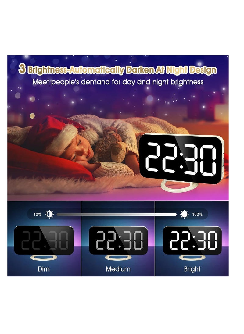 Generic - 3D Wireless Remote Digital Wall Alarm Clock, with 115 Color Variations of LED Digital, Voice Control Mode, Remote Controller, 3 Levels of Brightness to Adjust - Image 1