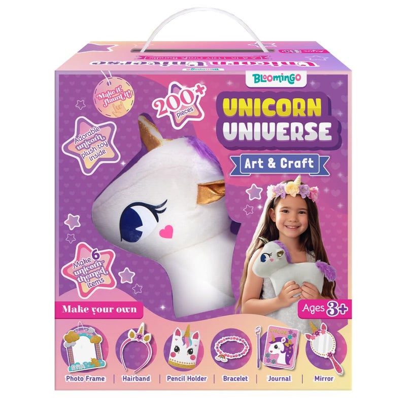 Bloomingo DIY 6-in-1 Unicorn Universe : 200+ Piece Unicorn-Themed DIY Craft Activity Set | DIY Craft Kits Creative & STEM Educational Gift for Girls Age 4 & Above | Birthday & Return Gift for Kids - Image 5