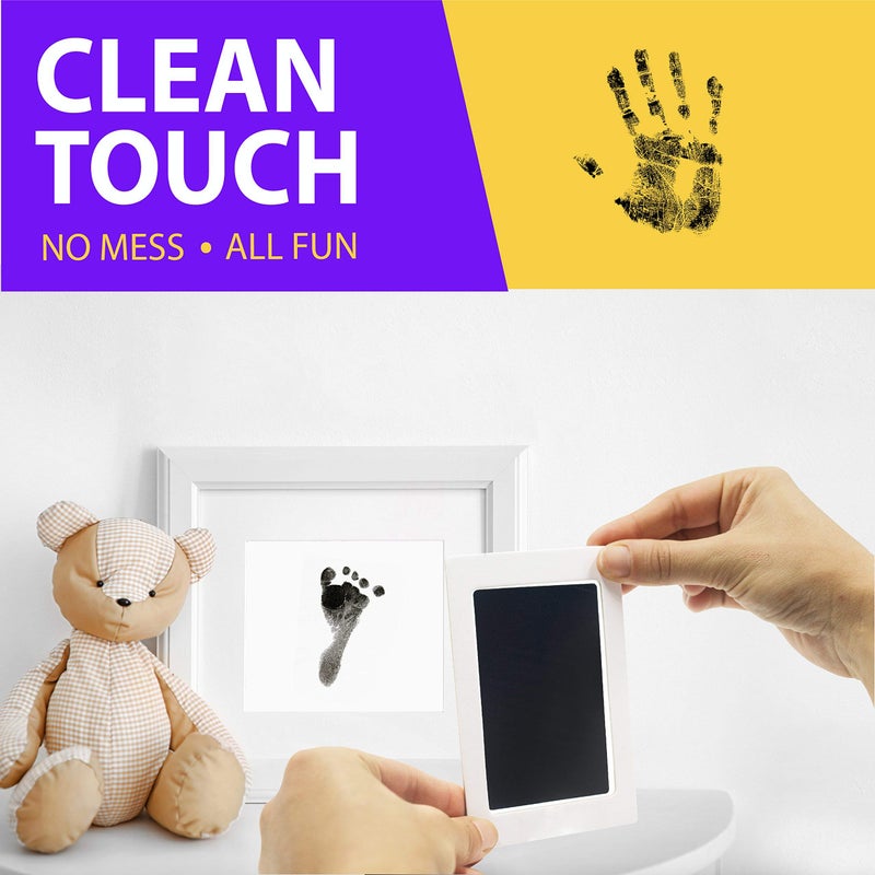 Tiny Gifts Large Clean Touch Ink Pad for Baby Handprints and Footprints - Inkless Infant Hand & Foot Stamp - Safe for Babies, Doesn’t Touch Skin - Perfect Family Memory or Gift, Black Print Kit by Tiny Gifts - Image 3