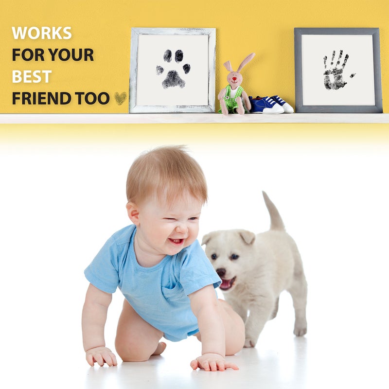 Tiny Gifts Large Clean Touch Ink Pad for Baby Handprints and Footprints - Inkless Infant Hand & Foot Stamp - Safe for Babies, Doesn’t Touch Skin - Perfect Family Memory or Gift, Black Print Kit by Tiny Gifts - Image 5