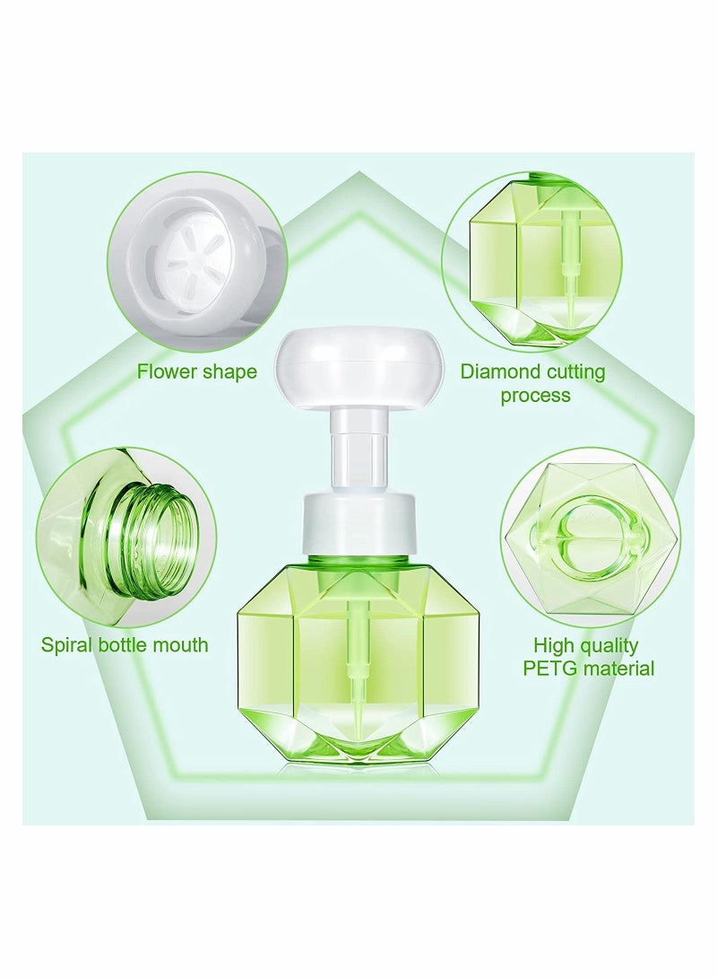 Excefore Foaming Soap Dispenser, Flower Shape Refillable Bottle 300ML Bottle(2 Pcs, Blue and Green) - Image 5