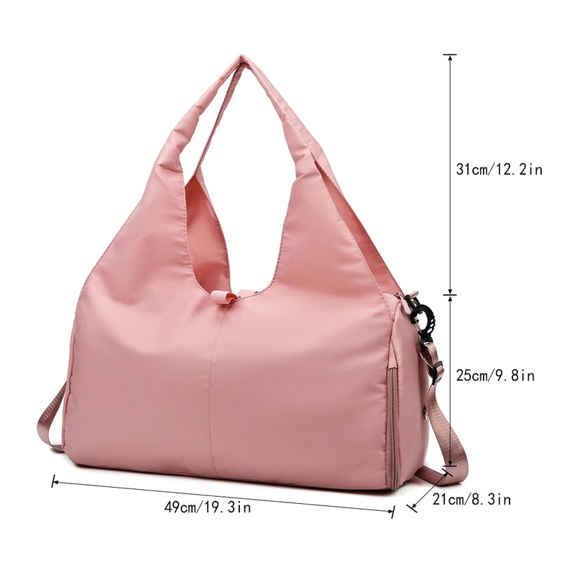 Travel Duffel Bag Sports Gym Yoga Tote Bag Weekender Shoulder Bag with Shoe Compartment - Image 3