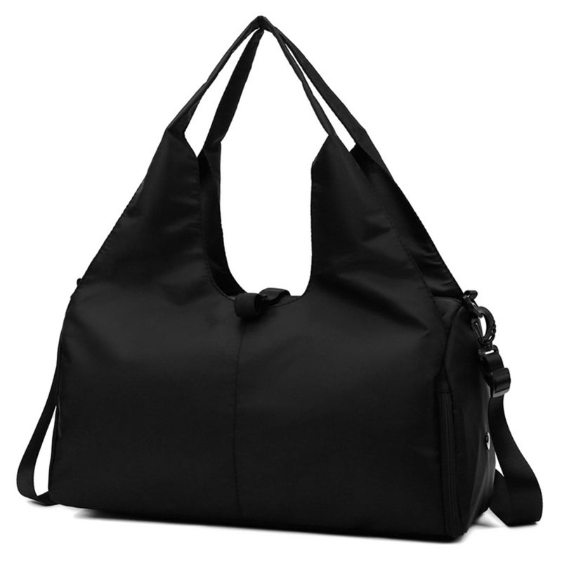 Travel Duffel Bag Sports Gym Yoga Tote Bag Weekender Shoulder Bag with Shoe Compartment - Image 1