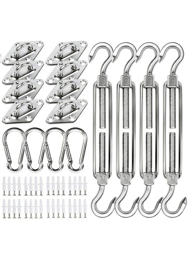 YOFIT Shade Sail Hardware Kit 6 inch for Triangle Rectangle Sun Shade Sail Installation, 304 Grade Stainless for Garden Outdoors, 80 Pcs - Image 1