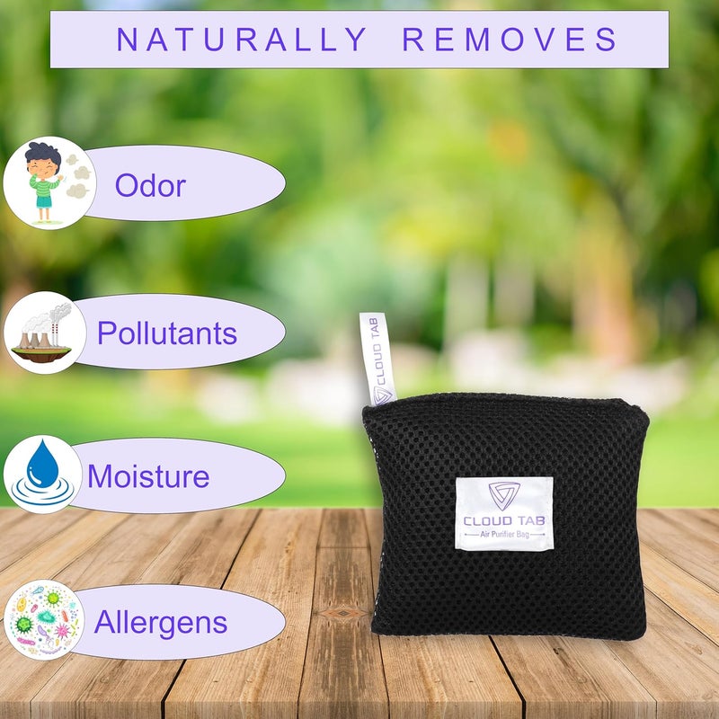 CLOUDTAB Natural Activated Charcoal Air Purifier Odor and Moisture Absorber Dehumidifier Air Purifier For CarHomeOfficeWardrobeKitchen 100 gm Pack of 3 - Image 3