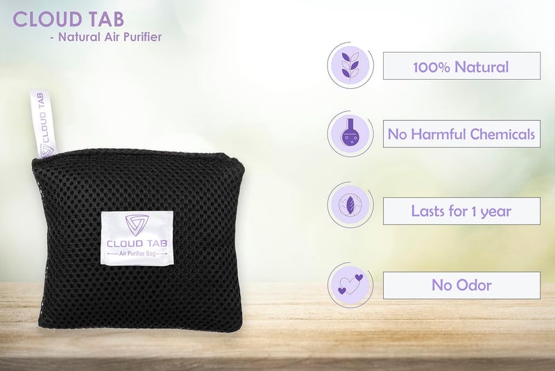 CLOUDTAB Natural Activated Charcoal Air Purifier Odor and Moisture Absorber Dehumidifier Air Purifier For CarHomeOfficeWardrobeKitchen 100 gm Pack of 3 - Image 2