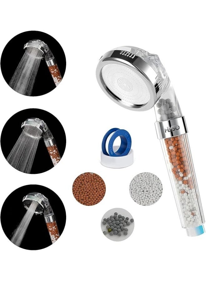 HASIO Filtered Shower Head-High pressure water saving shower filter for hair loss with 3 types of filters, Handheld shower head and water filter with 3setting spray, Reduce Hair Loss & Enhance Comfort - Image 1