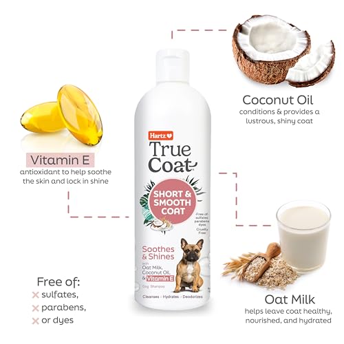 Hartz True Coat Short & Smooth Coat Specific Dog Shampoo, Soothes & Shines with Oat Milk, Coconut Oil & Vitamin E - Image 4