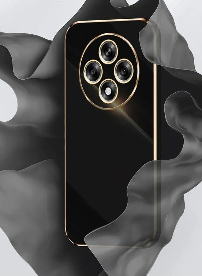 أوببو رينو 12F 5G حالة الهاتف الخليوي ، ديلوكس الطلاء لينة الغطاء الخلفي ، محدب كامل حماية الكاميرا ، سامسونج تبو حالة الهاتف الخليوي ، تنطبق على أوببو رينو 12F 5G ، أسود - Image 2