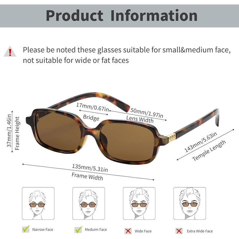 hnbliv Rectangle Trendy Small Sunglasses for Women Retro Sun Glasses with Thin Narrow Frame, 90s Y2K Fashion Essential - Image 3