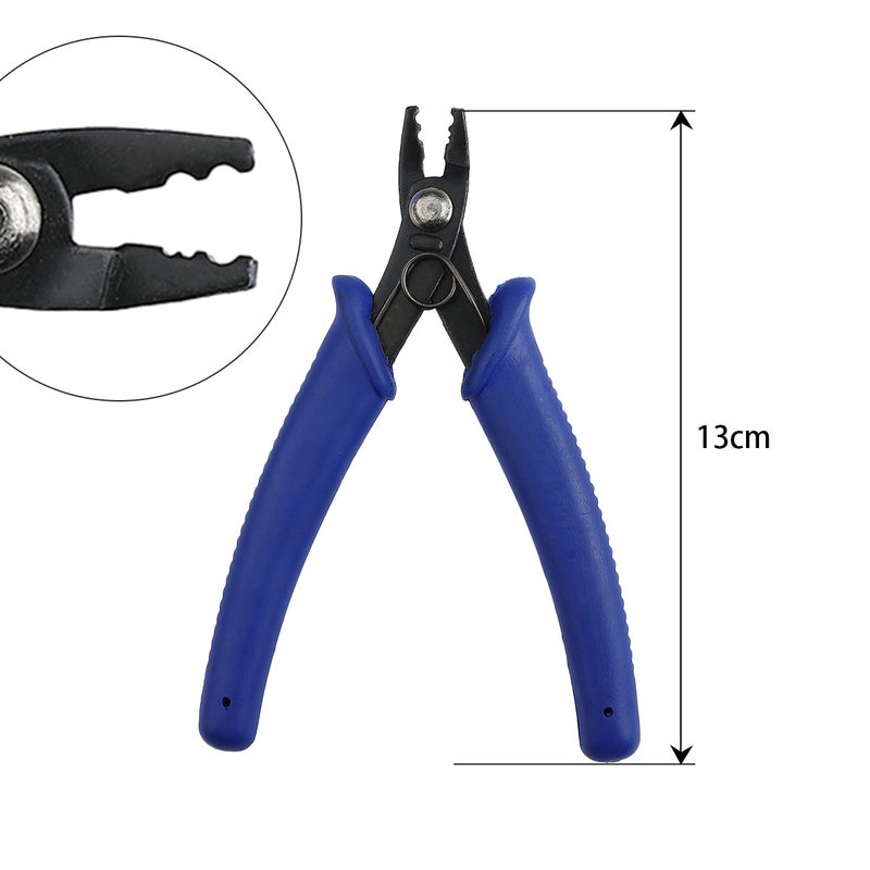 Handmade DIY Tool Pliers Multifunctional Punching Pliers Jewelry Toothless Pointed Nose Pliers Oblique Wire Cutting Pliers Hardware Tools #19 blue handle bead clamp 1 pc/bag 