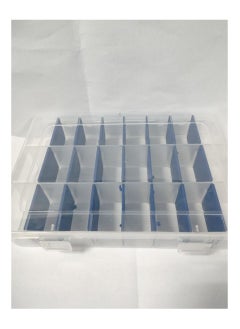 Spaceshoop Large 24 Grids Plastic Organizer Box Adjustable Dividers Clear Storage Box for Jewelry Art Crafts Washi Tapes Beads and Small Parts  - Image 1