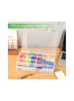 Spaceshoop Large 24 Grids Plastic Organizer Box Adjustable Dividers Clear Storage Box for Jewelry Art Crafts Washi Tapes Beads and Small Parts  - Image 5