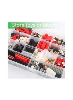 Spaceshoop Large 24 Grids Plastic Organizer Box Adjustable Dividers Clear Storage Box for Jewelry Art Crafts Washi Tapes Beads and Small Parts  - Image 4
