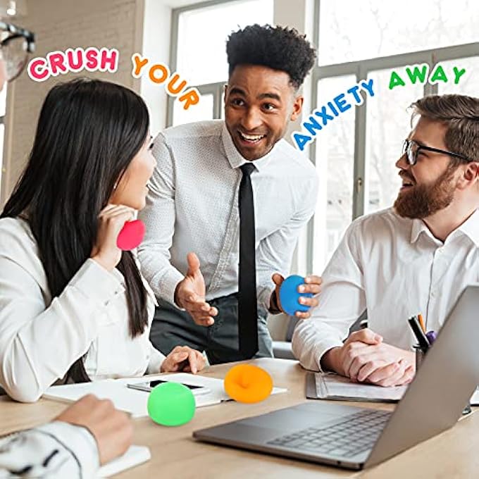 SMALL FISH 4 Pack Stress Ball for Kids and Adults Slow Rising Balls Sensory Fidget Toy Anxiety Stress Relaxation Squeezing Balls Calming Tool, Vent Mood and Improve Focus, Squishy Ball Hand Grip Pressure Ball - Image 4