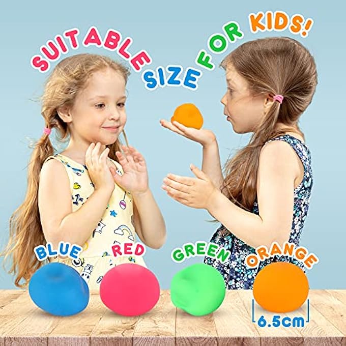 SMALL FISH 4 Pack Stress Ball for Kids and Adults Slow Rising Balls Sensory Fidget Toy Anxiety Stress Relaxation Squeezing Balls Calming Tool, Vent Mood and Improve Focus, Squishy Ball Hand Grip Pressure Ball - Image 2