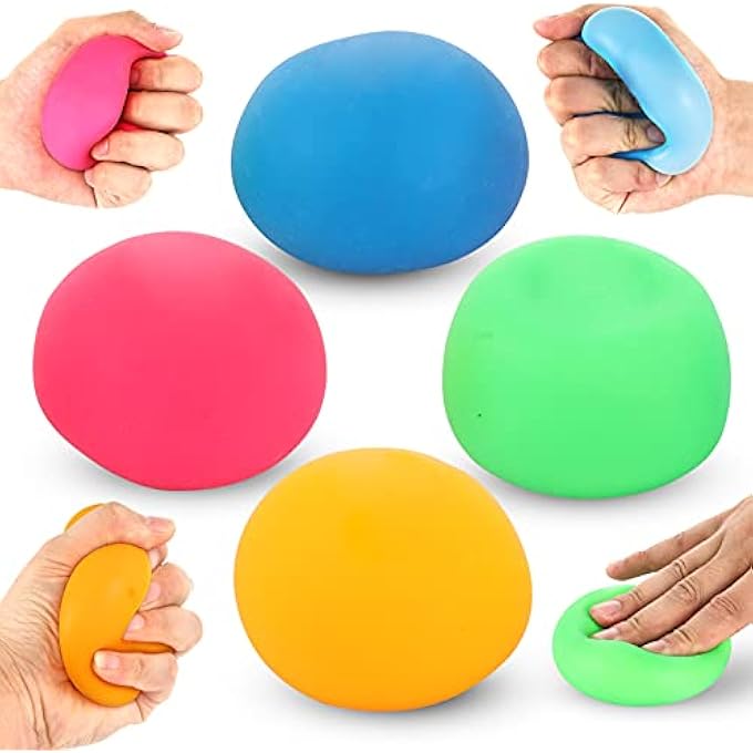 SMALL FISH 4 Pack Stress Ball for Kids and Adults Slow Rising Balls Sensory Fidget Toy Anxiety Stress Relaxation Squeezing Balls Calming Tool, Vent Mood and Improve Focus, Squishy Ball Hand Grip Pressure Ball - Image 1