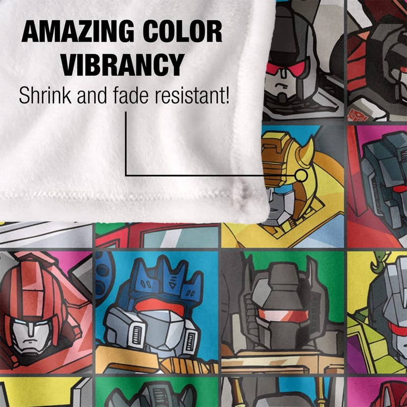 LOGOVISION Transformers Transformers Squares Silky Touch Super Soft Throw Blanket 50" x 60" - Image 4