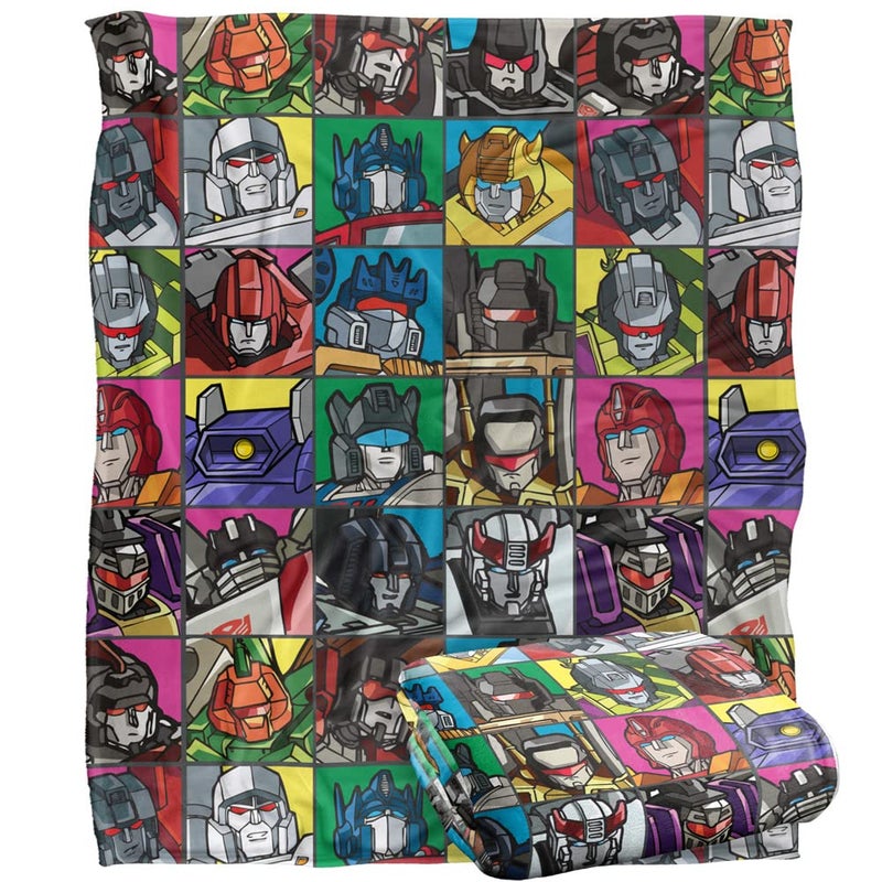 LOGOVISION Transformers Transformers Squares Silky Touch Super Soft Throw Blanket 50" x 60" - Image 1