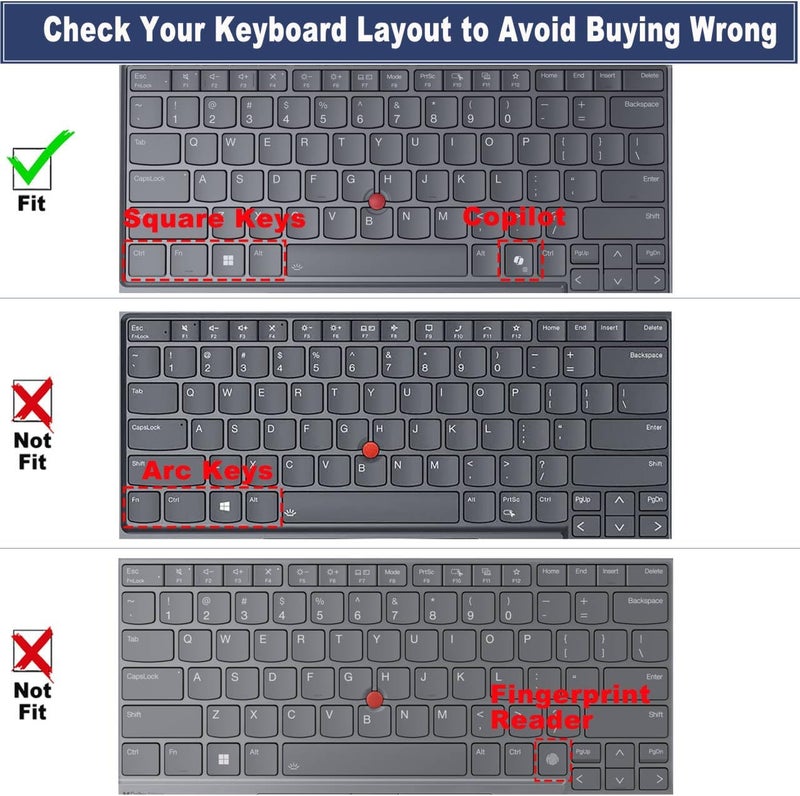 غطاء لوحة المفاتيح لأجهزة Lenovo Thinkpad L14 P14s من الجيل السادس/الخامس مقاس 14 بوصة، وThinkpad T14 T14s من الجيل السادس/الخامس مقاس 14 بوصة، وThinkpad E14 من الجيل السابع مقاس 14 بوصة، بتخطيط أمريكي (لا يناسب أجهزة T14 T14s L14 P14s من الجيل الرابع/الثالث/الثاني/الأول، وE14 من الجيل السا��س/الخامس/الرابع) - وردي - Image 2