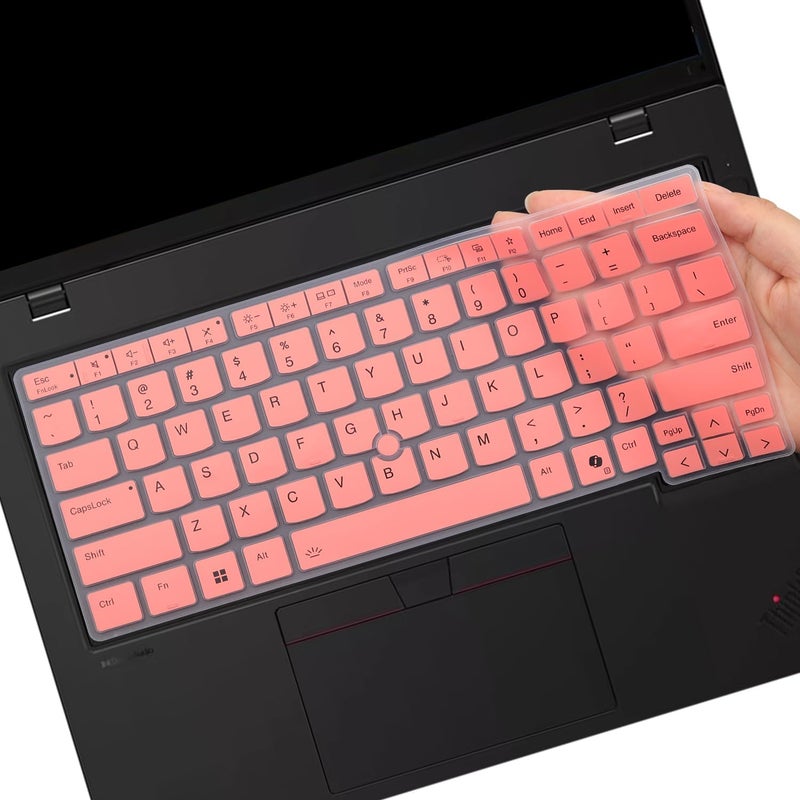 غطاء لوحة المفاتيح لأجهزة Lenovo Thinkpad L14 P14s من الجيل السادس/الخامس مقاس 14 بوصة، وThinkpad T14 T14s من الجيل السادس/الخامس مقاس 14 بوصة، وThinkpad E14 من الجيل السابع مقاس 14 بوصة، بتخطيط أمريكي (لا يناسب أجهزة T14 T14s L14 P14s من الجيل الرابع/الثالث/الثاني/الأول، وE14 من الجيل السا��س/الخامس/الرابع) - وردي - Image 1