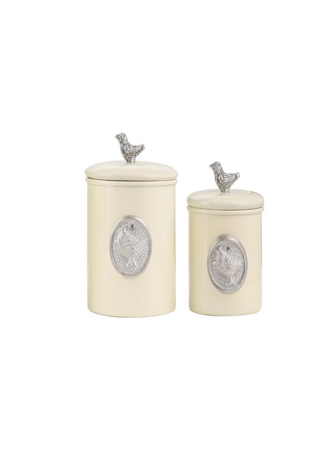 ALCU Matte Cream Powder Coated Steel Kitchen Storage Canister Set – Large & Medium (1.9L & 1.4L), Kitchen Container Set, Airtight Jars, Storage Boxes, Canisters Set for Kitchens (Set of 2) - Image 4