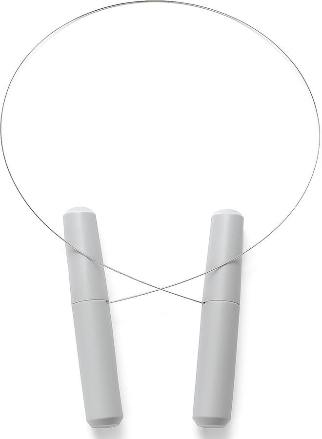 ANDUSTRIAL Stainless Steel Wire for Slicing Cheese - For Soft and Hard Cheese, Butter, Soap, Clay - Piano Wire Material - 44" long + 1 Pair Egronomic Plastic Handle - Image 1